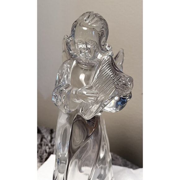Mikasa Glass Angel with Harp Full Lead Crystal Herald Collection Made in Germany - Picture 2 of 6